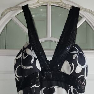 Long black & white dress